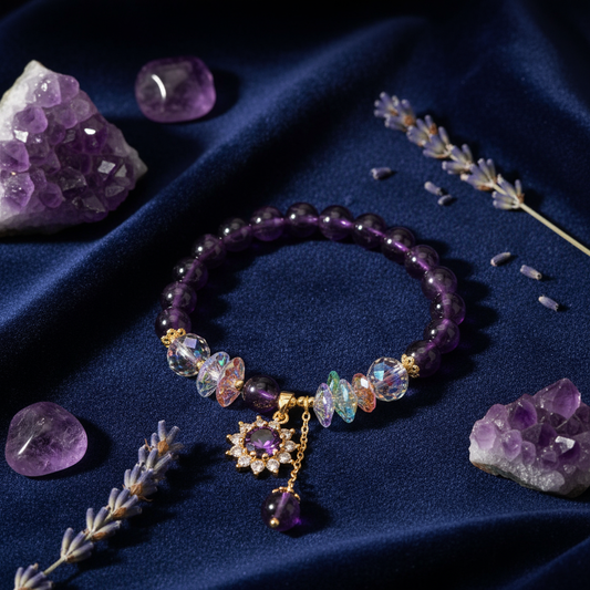 Amethyst Butterfly Bracelet Editorial Style