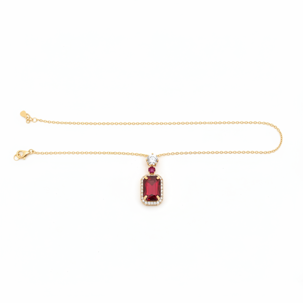 Ruby Pendant White Background Square