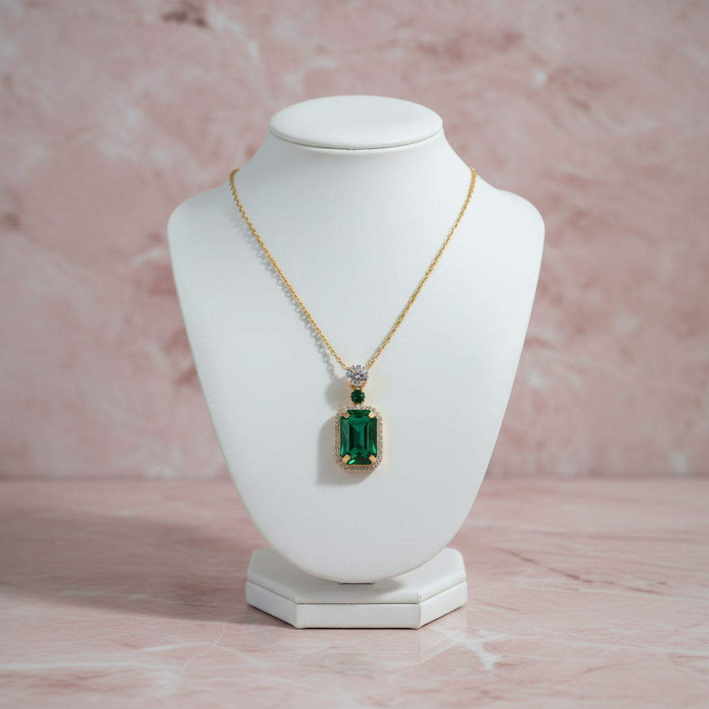 Emerald Pendant Bust Square