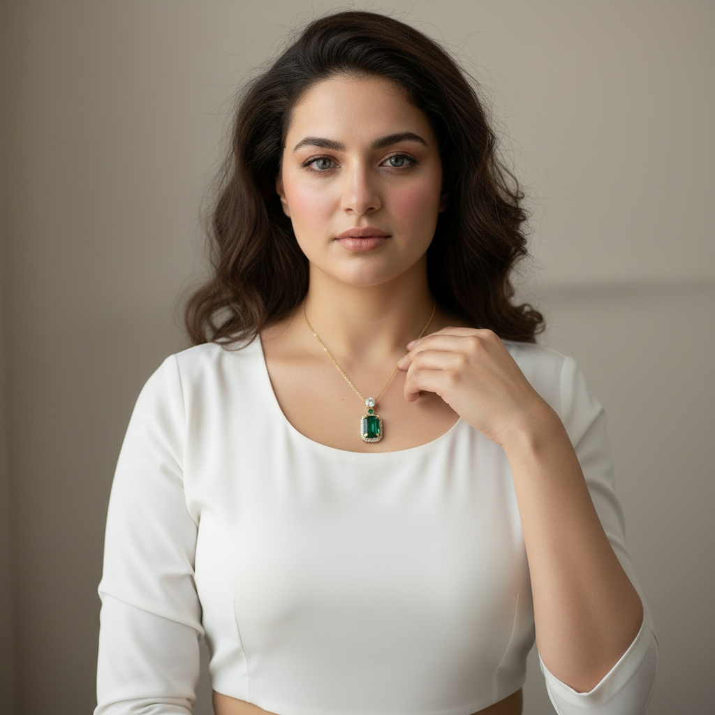 Emerald Pendant Model Square