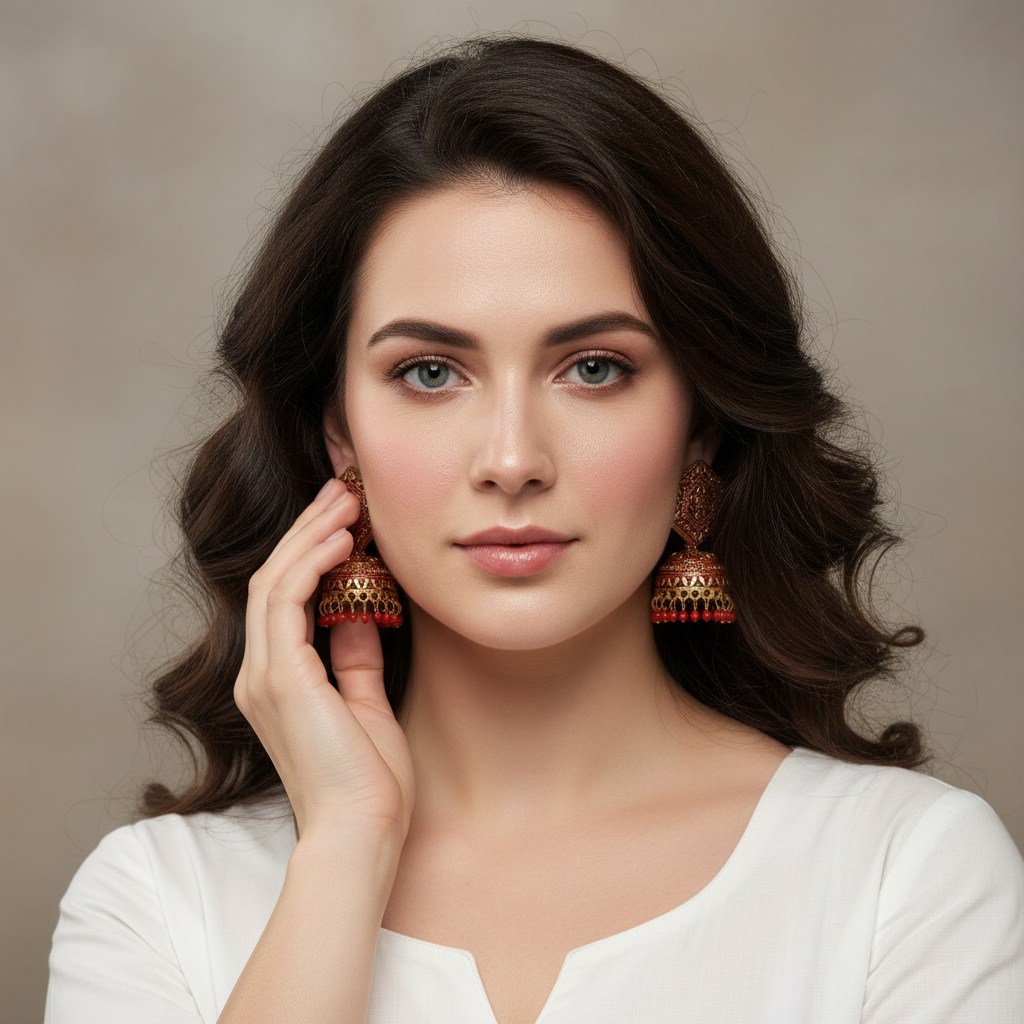 Jhumka Earrings Lifestyle Portrait