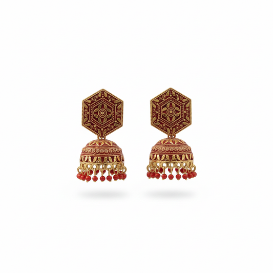 Jhumka Earrings White Background