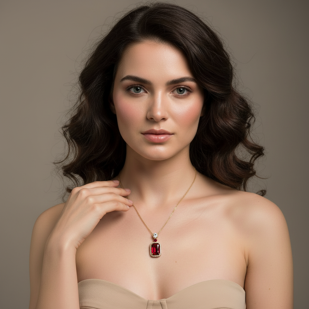 Ruby Pendant Model Square